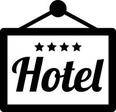 Hotel Hanging Signal Of Four Stars Craft Design Svg File, Free Vectors File